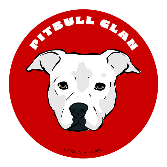 "Pitbull Clan" 3"x3" Round Waterproof Sticker