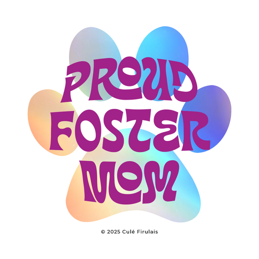 "Foster Mom" 3"x3" Round Waterproof Sticker